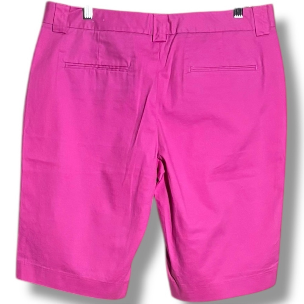 Express Design Studio Chic Bright Pink Soft Cotton Women's Bermuda Shorts - Picture 10 of 11